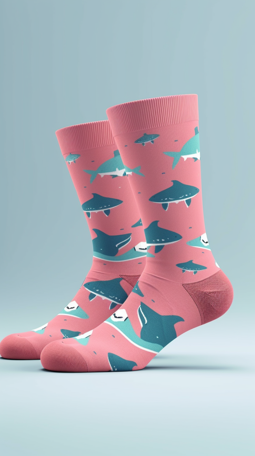 Pink Shark Socks