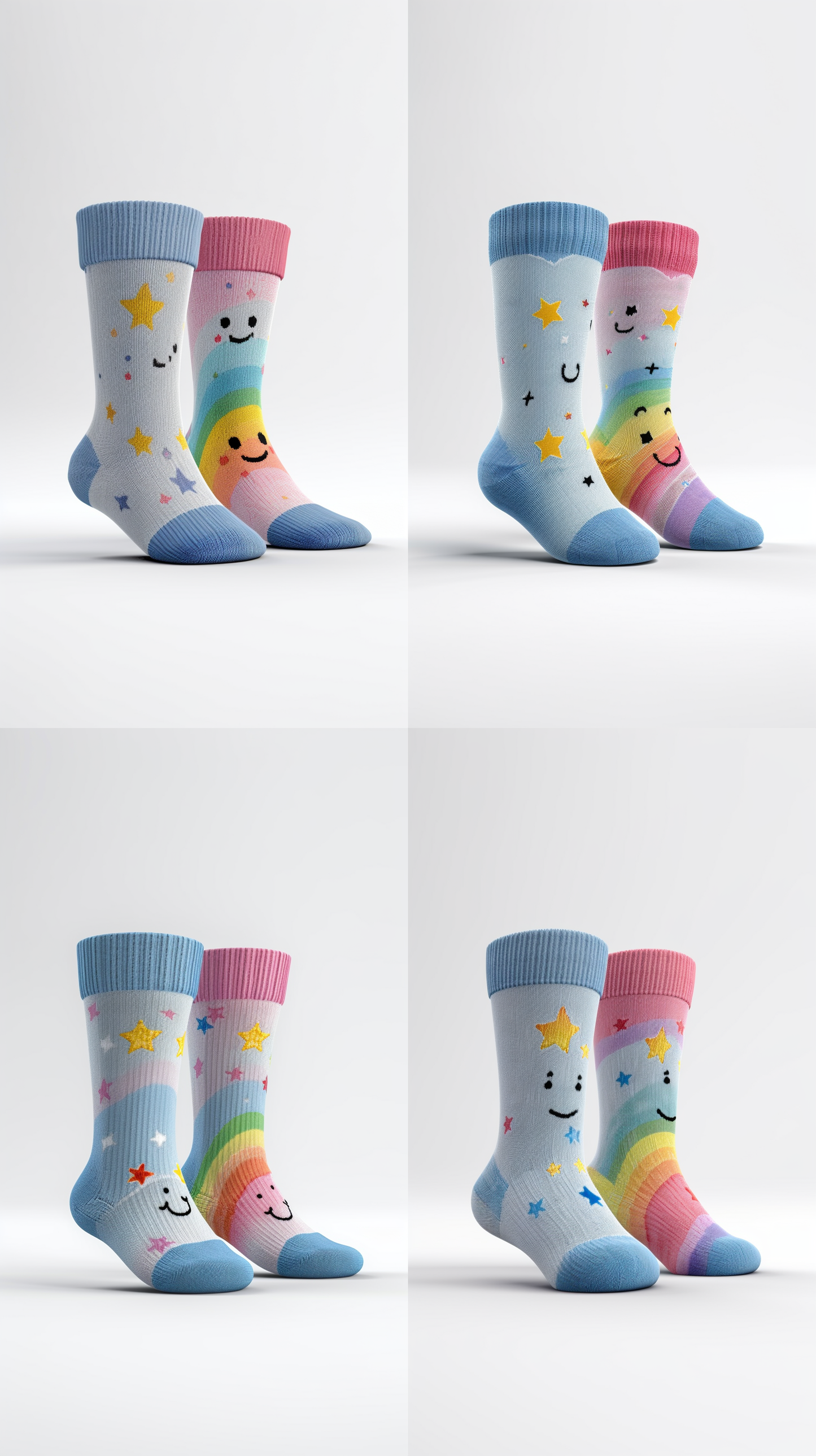 Rainbow Stripe Smiley Socks