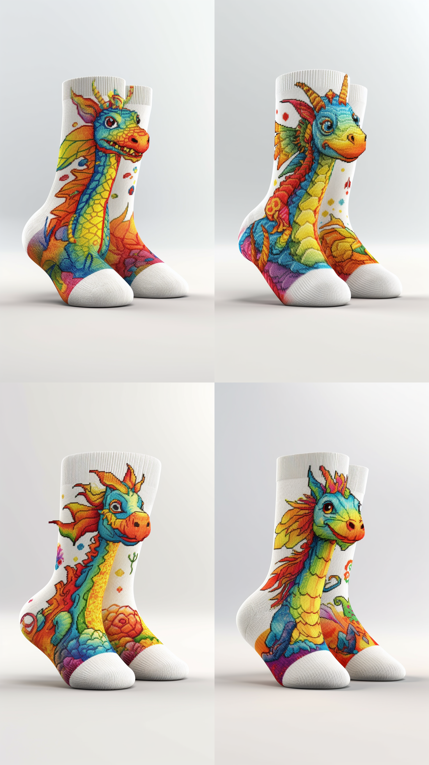 Rainbow Dragon Socks