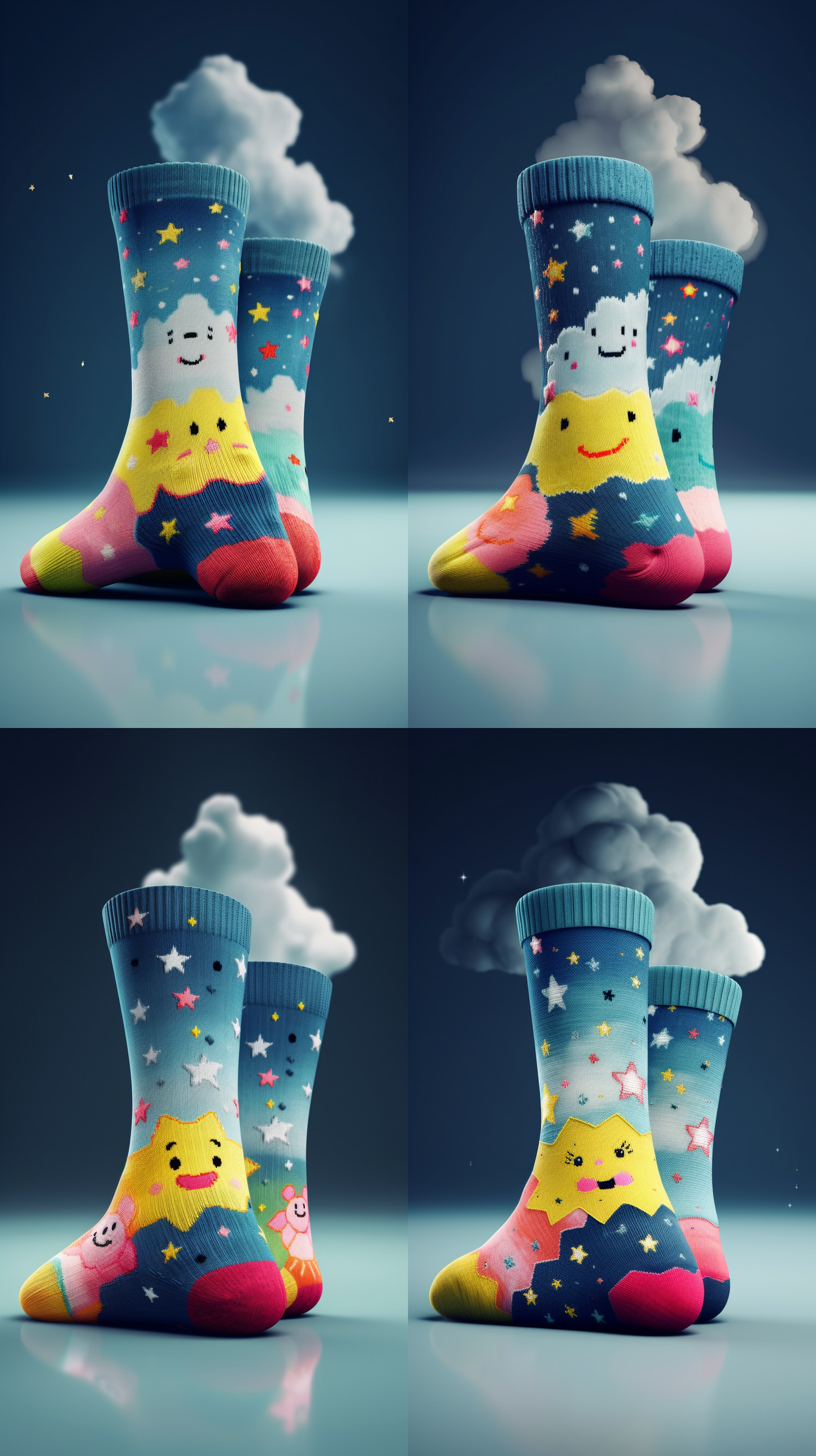 Clowdy Smiley Socks